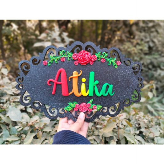 Floral Arrangement Clay Nameplate