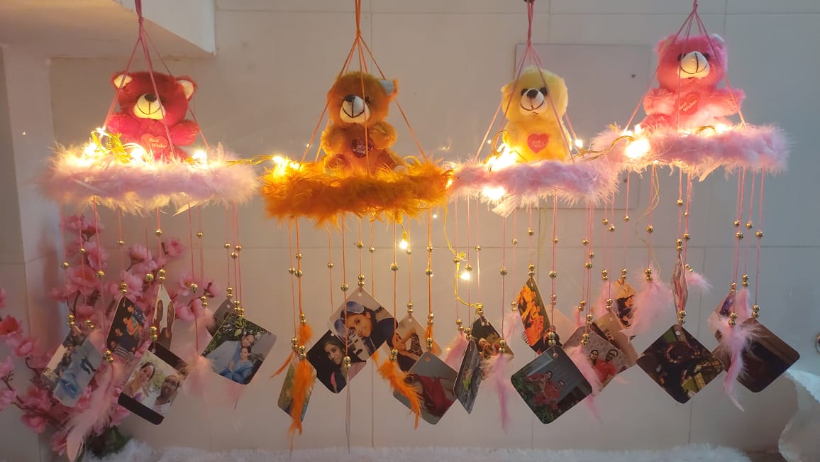 Fairy Lights Windchime With Teddy