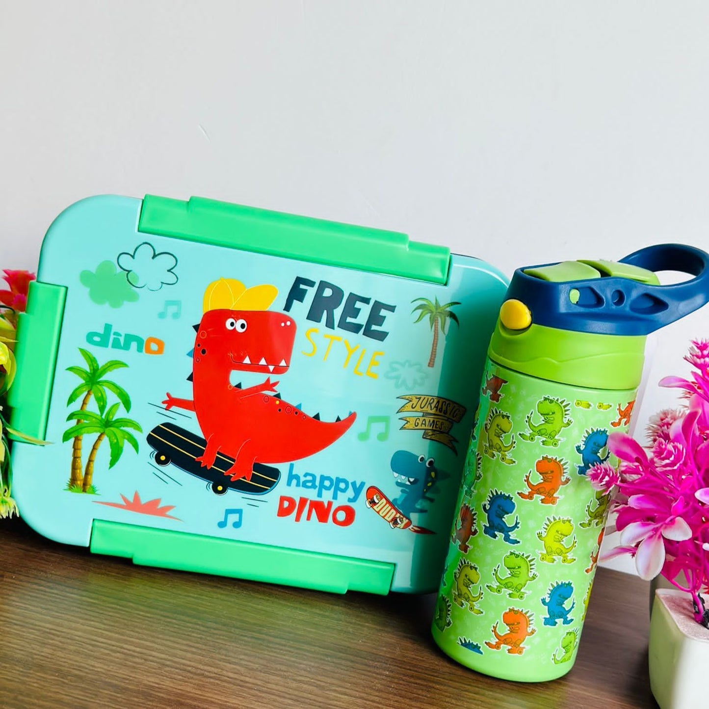 Dino-Themed Lunch Box & Bottle Hamper