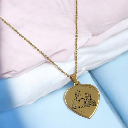 Personalized Heart Shape Engraved Pendant