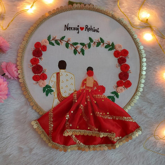 Couple Dress Embroidery Hoop With A Heart 2.0