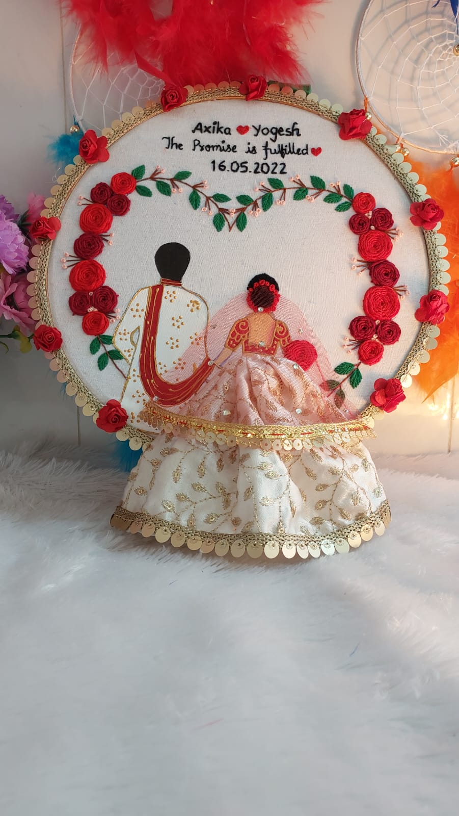 Couple Dress Embroidery Hoop With A Heart 2.0