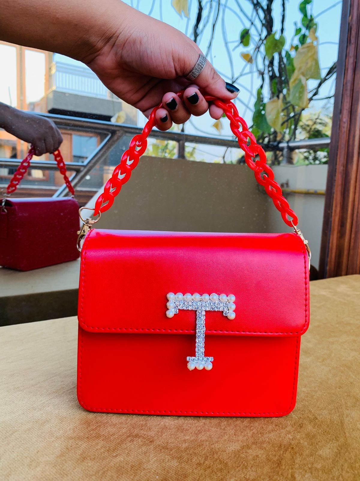 Customized Initial Box Clutch Bag