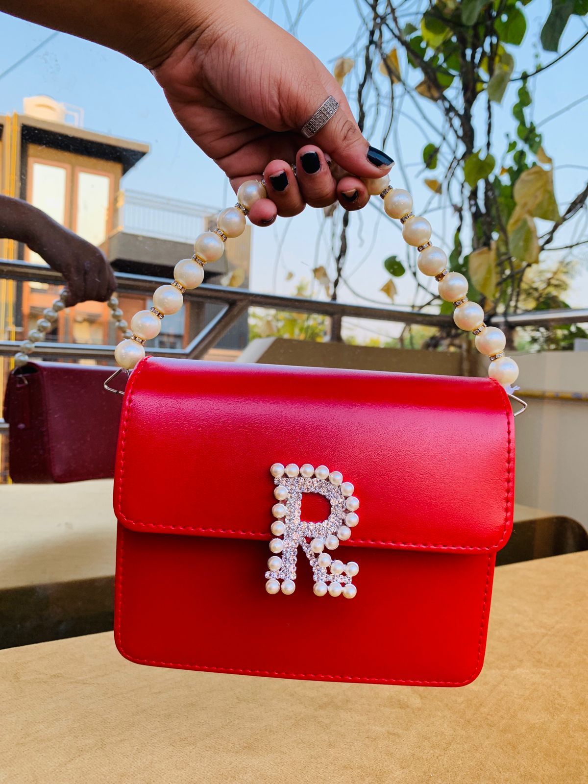 Customized Initial Box Clutch Bag