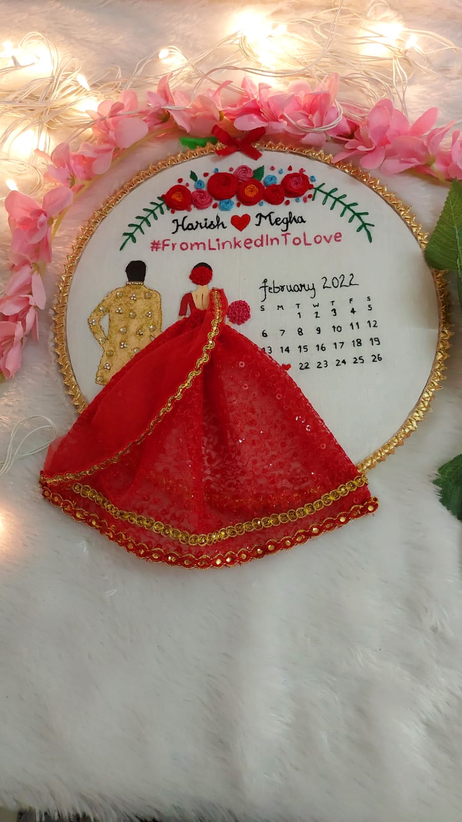 Couple Embroidery Hoop 8.0