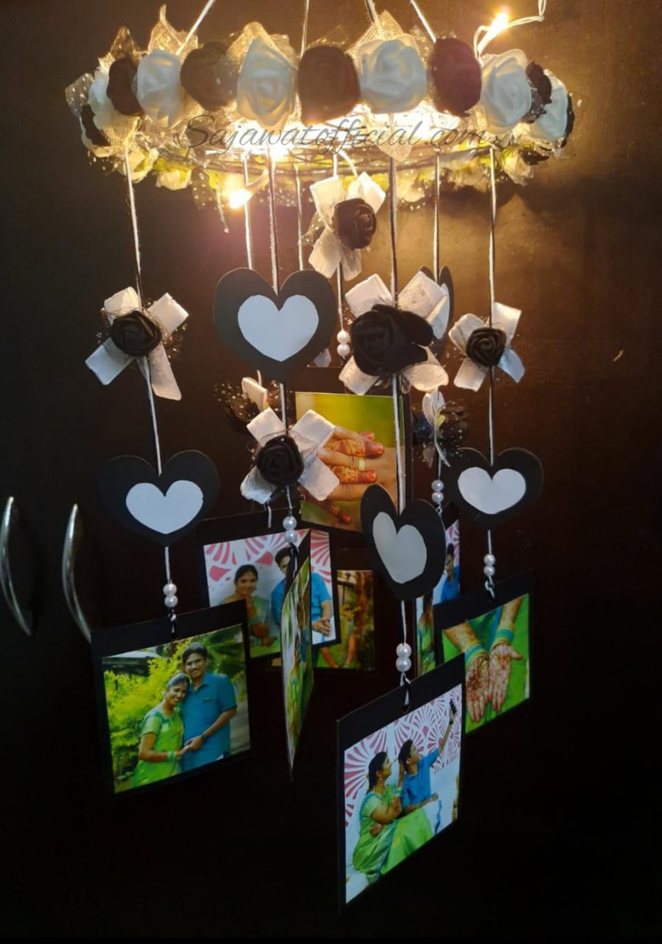 Floral Hearts Fairy Lights Windchime