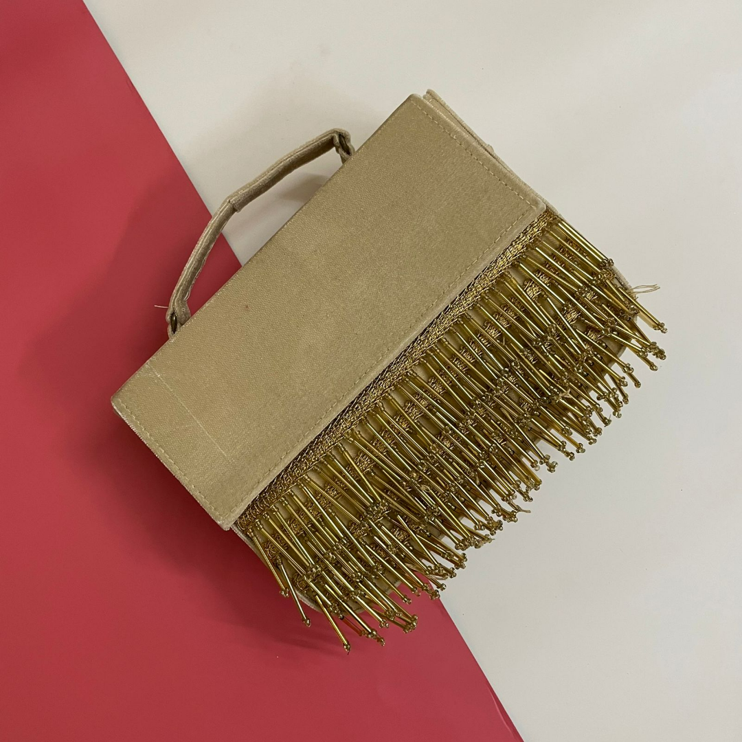 Designer MDF Clutch Bag With Tassels