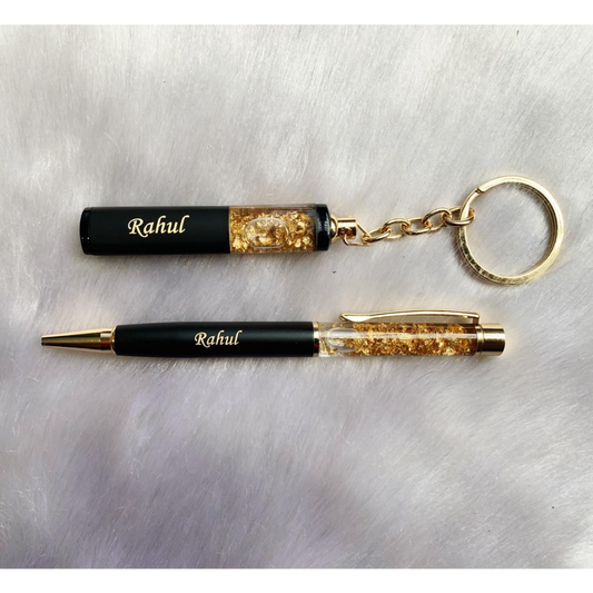 Gold Flake Pen & Keychain Set