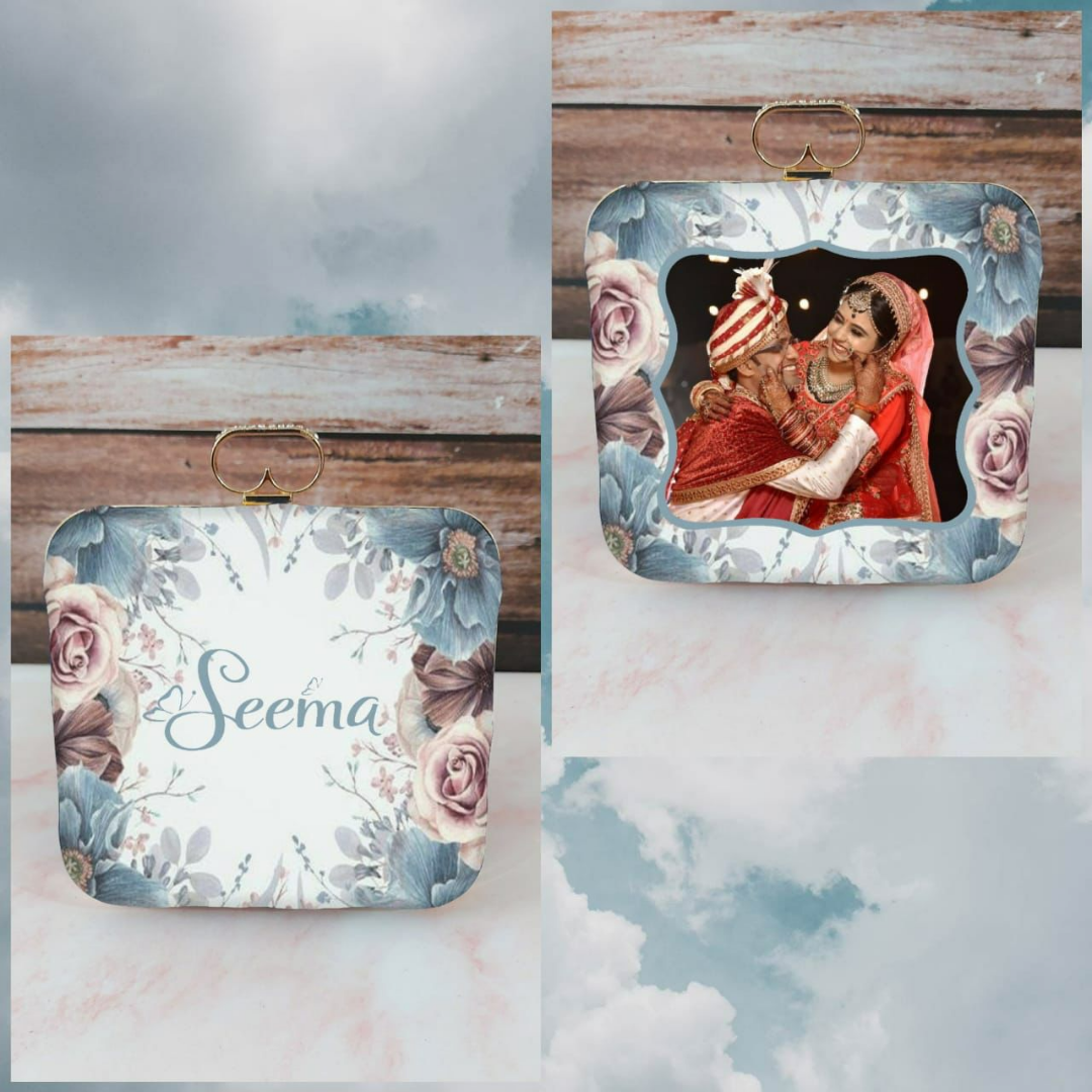 Digital Printed Fabric Name Customization Clutch