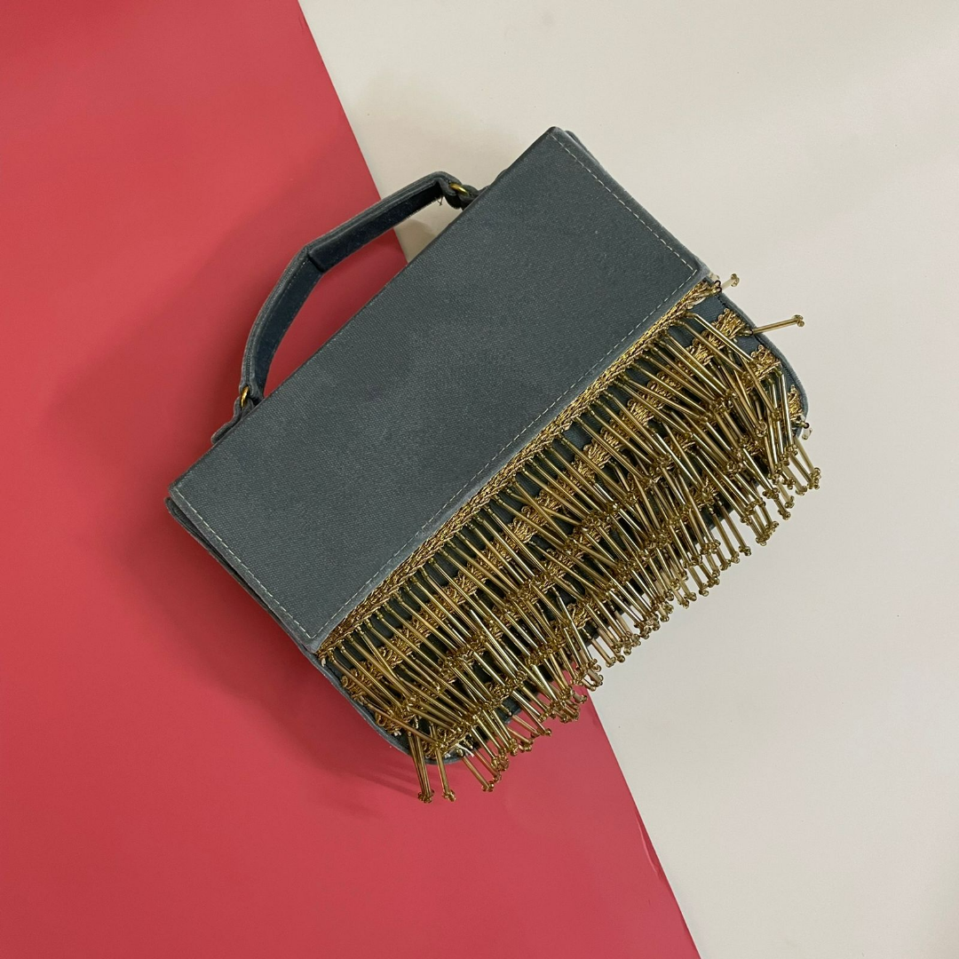 Designer MDF Clutch Bag With Tassels