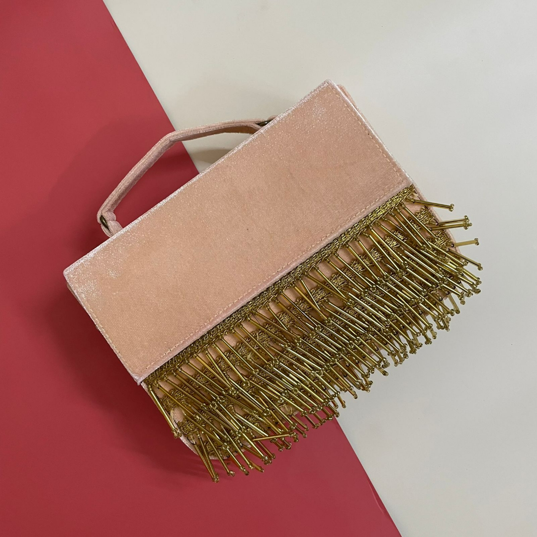 Designer MDF Clutch Bag With Tassels