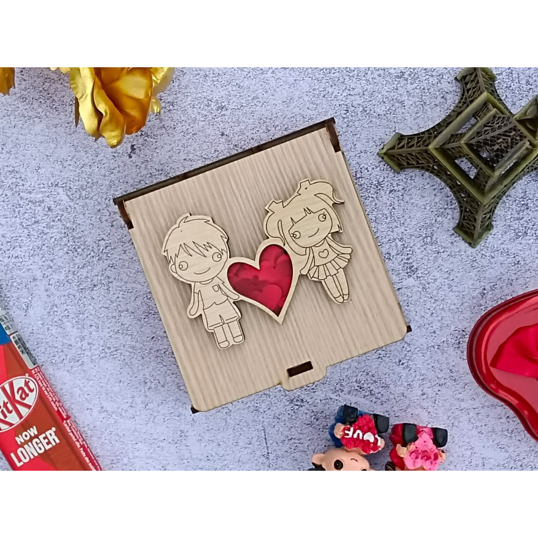 Wooden Photos Box with Secret Msg