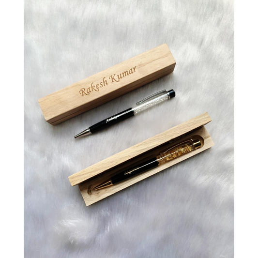 Metal Pen In Wooden Case